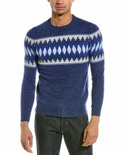 Budget ⭐ Scott & Scott London Tonal Fairisle Wool & Cashmere-Blend Crewneck Sweater Men Sweaters ✔️