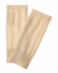 Best Pirce 🎁 Scott & Scott London Plait Cable Cashmere Fingerless Gloves 👩 Women 🥰