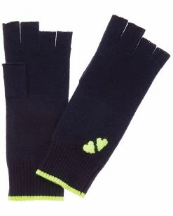 Promo ⭐ Scott & Scott London Intarsia Heart Cashmere Fingerless Gloves 👩 Women 🔔