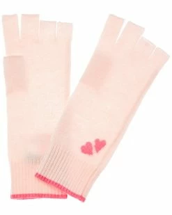 Discount 🌟 Scott & Scott London Intarsia Heart Cashmere Fingerless Gloves 👩 Women 👍