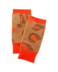 Flash Sale 👏 Scott & Scott London Leopard Pop Cashmere Wrist Warmers 👩 Women Gloves 👏