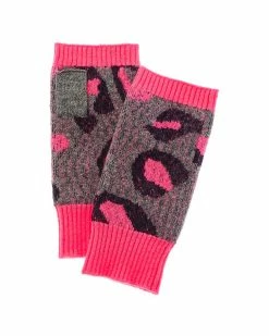 Discount 🛒 Scott & Scott London Leopard Pop Cashmere Wrist Warmers 👩 Women Gloves 😀