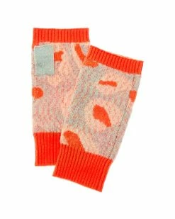 Budget 🎉 Scott & Scott London Leopard Pop Cashmere Wrist Warmers 👩 Women Gloves 🧨