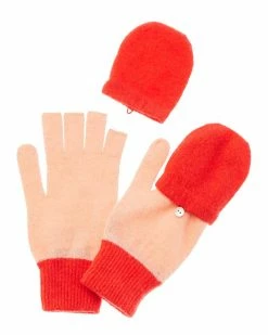 Hot Sale 😉 Scott & Scott London Colorblocked Cashmere Mittens 👩 Women Gloves 🎁