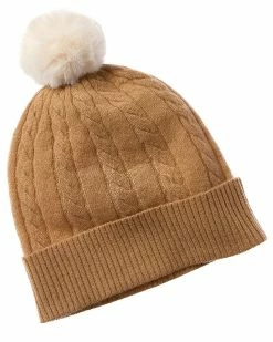 Best deal 🛒 Scott & Scott London Contrast Pom Cable Cashmere Hat 👩 Women Hats 😀