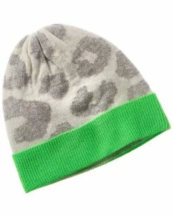 Discount 🥰 Scott & Scott London Leopard Cashmere Beanie 👩 Women Hats 😉
