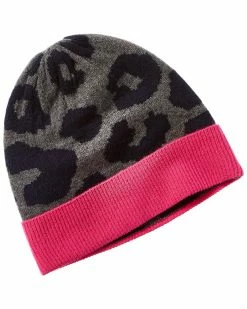 Buy 🤩 Scott & Scott London Leopard Cashmere Beanie 👩 Women Hats ✨