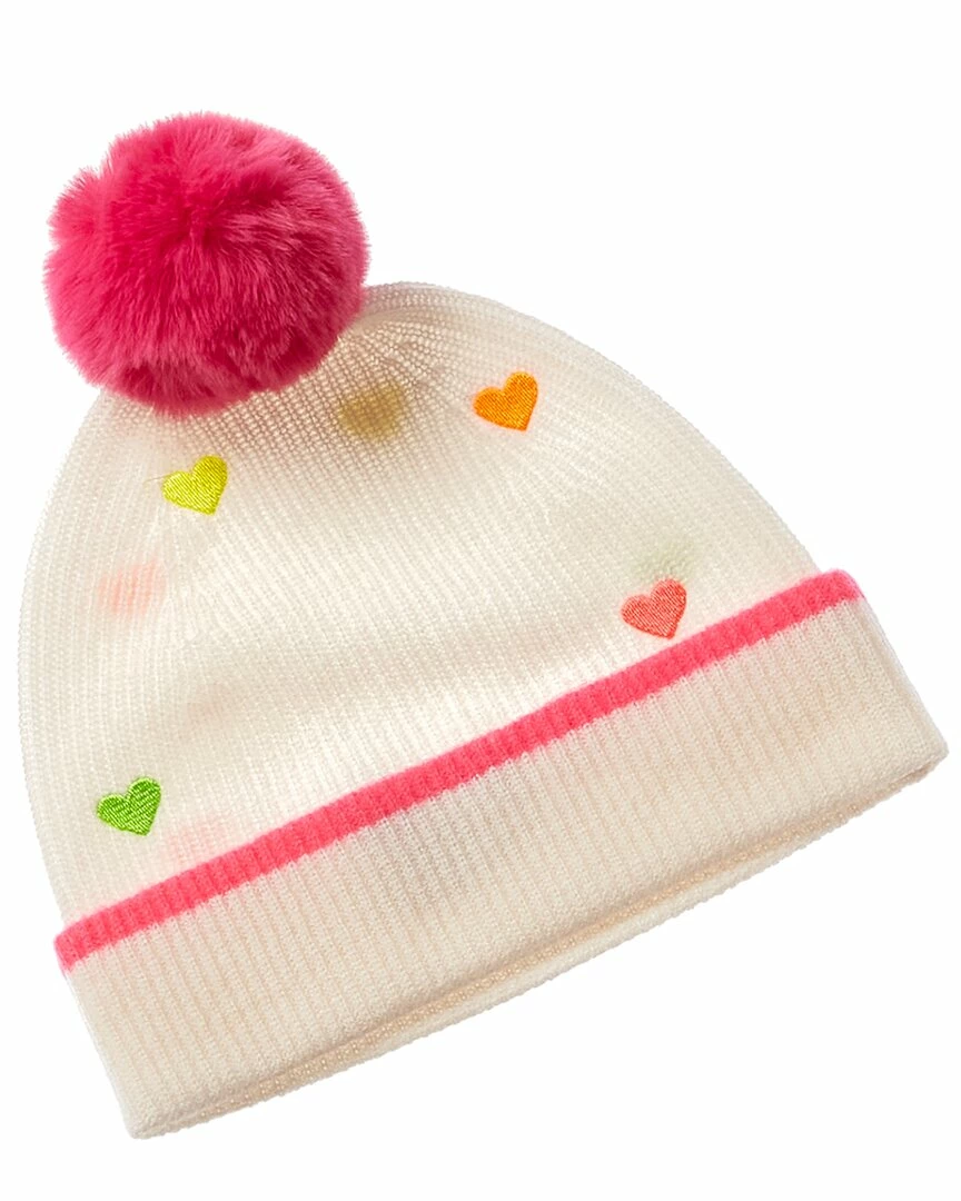 Best Sale π Scott & Scott London Rainbow Heart Embroidery Pom Cashmere Beanie π© Women Hats βοΈ